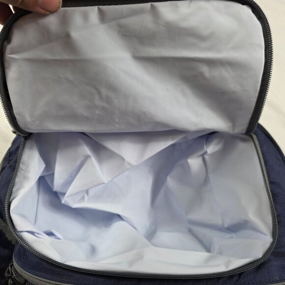 L.L. Bean Blue Insulated Cooler Bag Dual Compartment Shoulder Strap Travel Tote - Picture 4 of 10